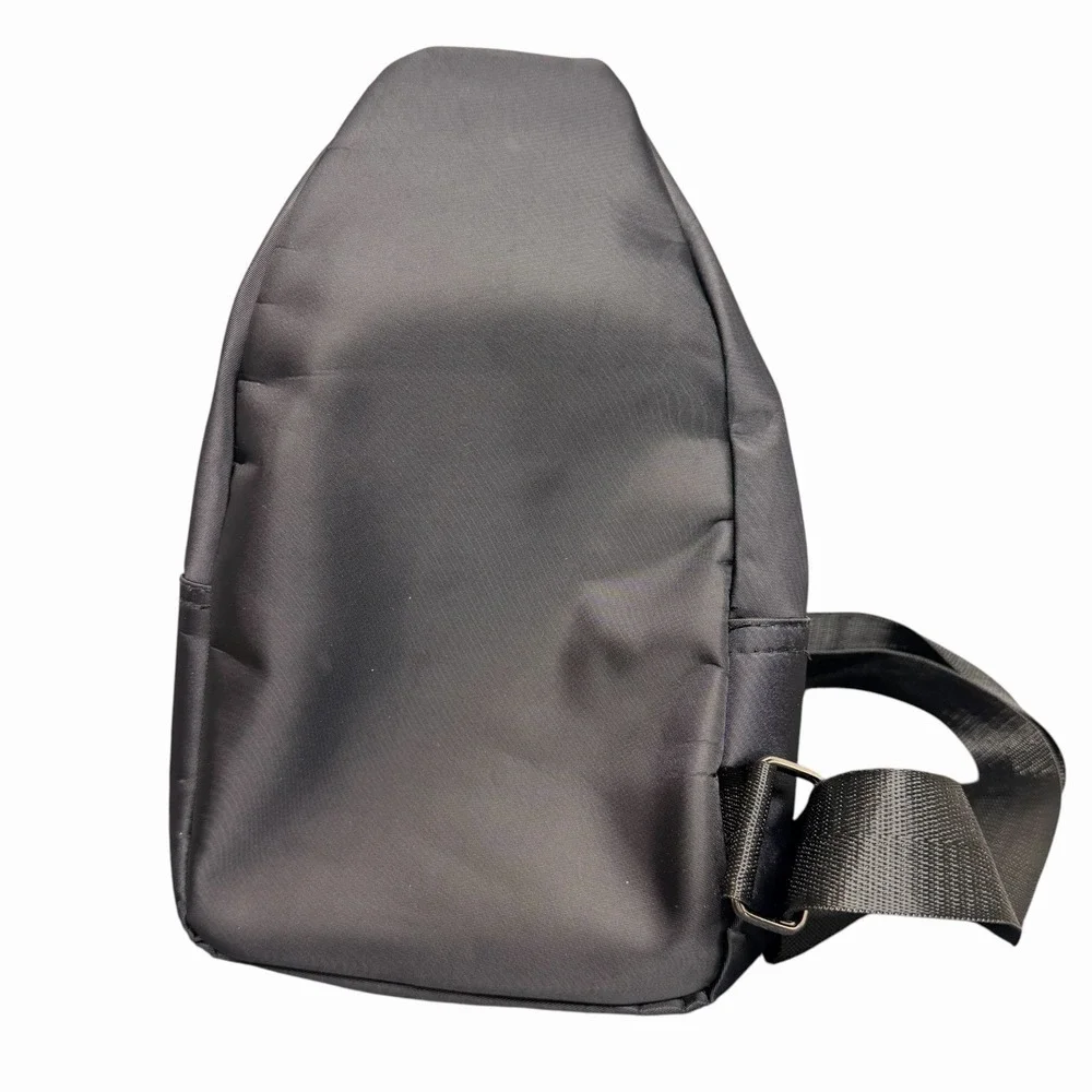 Black Sling Bag Crossbody Chest Pack Travel Backpack Nylon Multi Pocket